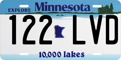 MN license plate 122LVD