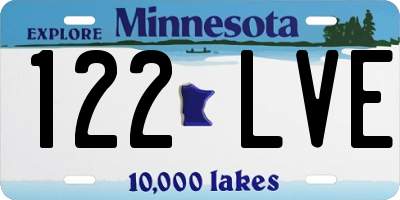 MN license plate 122LVE