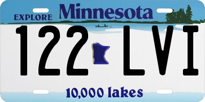 MN license plate 122LVI
