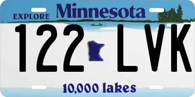 MN license plate 122LVK
