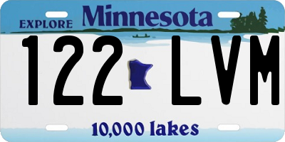 MN license plate 122LVM