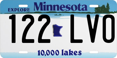 MN license plate 122LVO