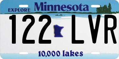 MN license plate 122LVR