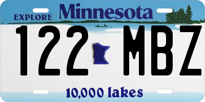 MN license plate 122MBZ