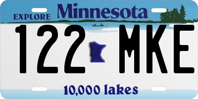 MN license plate 122MKE