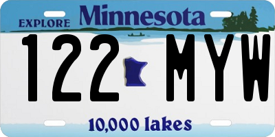 MN license plate 122MYW