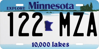 MN license plate 122MZA
