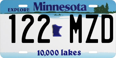 MN license plate 122MZD