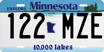 MN license plate 122MZE