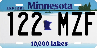 MN license plate 122MZF