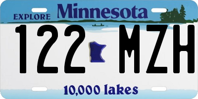 MN license plate 122MZH