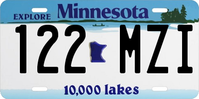MN license plate 122MZI