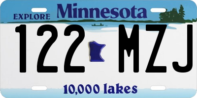 MN license plate 122MZJ