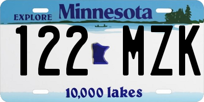 MN license plate 122MZK
