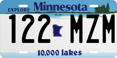 MN license plate 122MZM