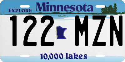 MN license plate 122MZN