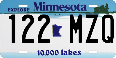 MN license plate 122MZQ
