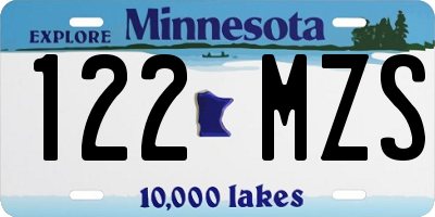 MN license plate 122MZS