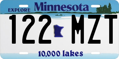 MN license plate 122MZT