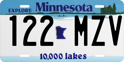 MN license plate 122MZV