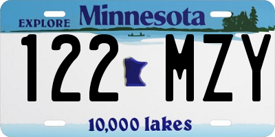 MN license plate 122MZY