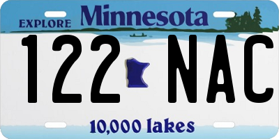 MN license plate 122NAC