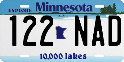 MN license plate 122NAD