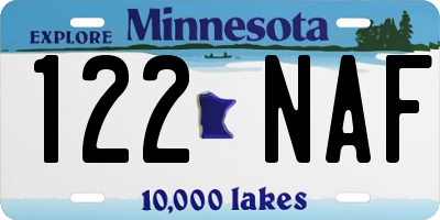 MN license plate 122NAF