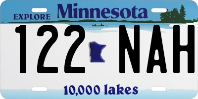 MN license plate 122NAH