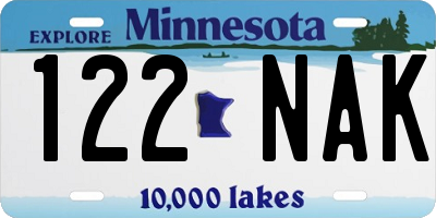 MN license plate 122NAK