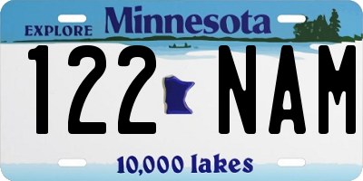 MN license plate 122NAM