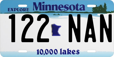 MN license plate 122NAN
