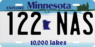 MN license plate 122NAS
