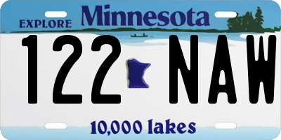 MN license plate 122NAW