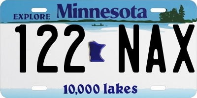 MN license plate 122NAX