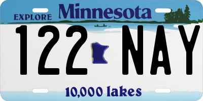 MN license plate 122NAY