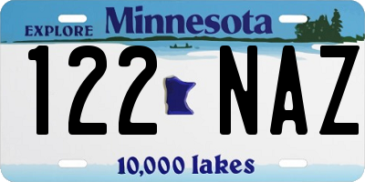 MN license plate 122NAZ