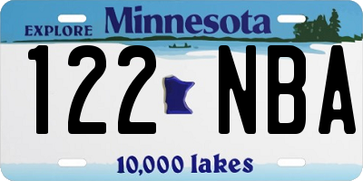 MN license plate 122NBA