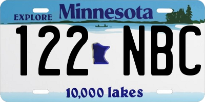 MN license plate 122NBC