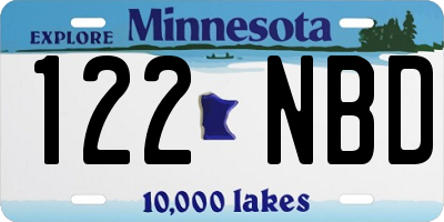 MN license plate 122NBD