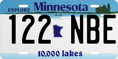 MN license plate 122NBE