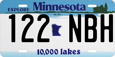 MN license plate 122NBH