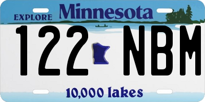 MN license plate 122NBM