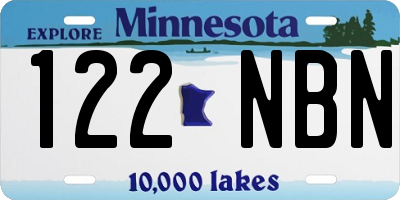 MN license plate 122NBN
