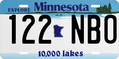 MN license plate 122NBO