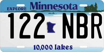 MN license plate 122NBR