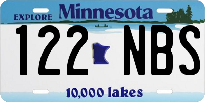 MN license plate 122NBS