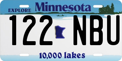 MN license plate 122NBU