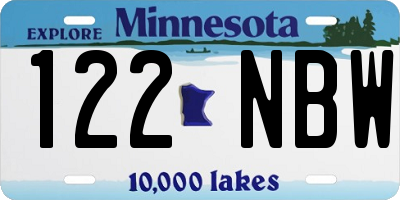 MN license plate 122NBW