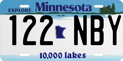 MN license plate 122NBY